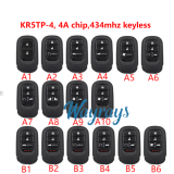 For Honda XRV CRV HRV FIT ZRVI KR5TP-4 4A chip with 434mhz keyless remote key