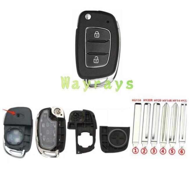 [the screw is on the back ②] For Hyundai key shell with oval logo place