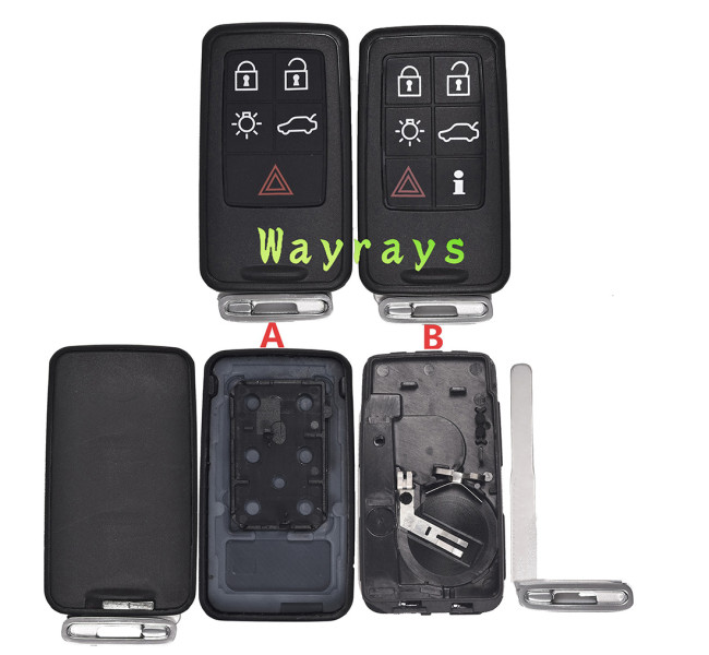 [2 battery clamp] For Volvo key shell no logo