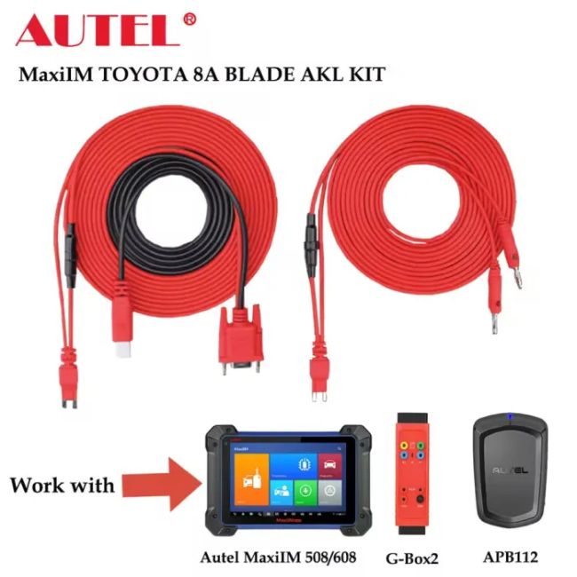 Autel Toyota 8A blade AKL KIT cable,Non-Smart Key All Keys Lost Adapter