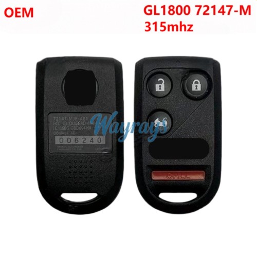 For Original Motorcycle 2012-2017 Honda GOLDWING FOB GL1800 72147-M
72147-MJK-A81
OUCG8D 694H-A 
315mhz remote key with OEM logo place