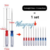A set of 10pcs normal screwdrivers(5pcs Cross type+5pcs Straight type)