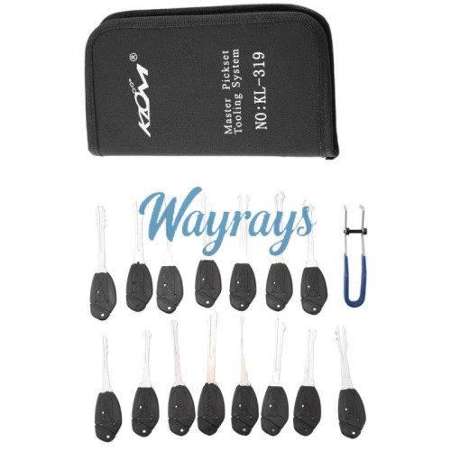 KLOM quick opening tools,10 Pieces Wafer Lock Rake Pick Set comes with 10 pieces auto entry tools and 1 piece of tension wrench.