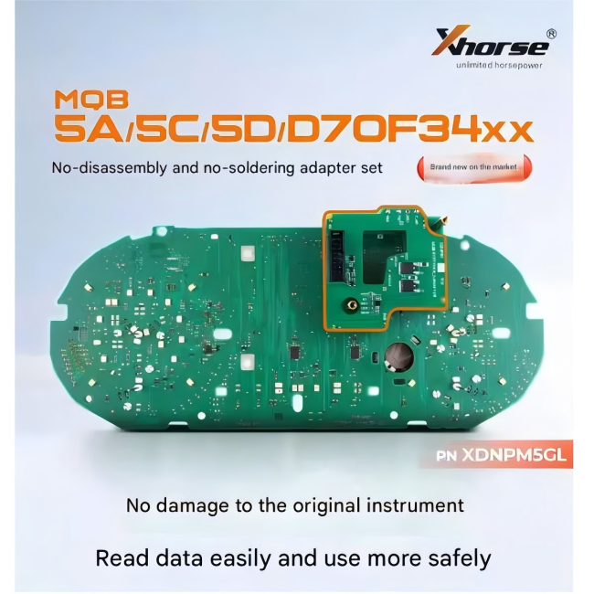 【Confirm stock when you want】XDNPM5GL Xhorse MQB 5A/5C/5D/D70F34xx No-disassembly adapter，will not damage the original instrument.Used with Key tool plus/MULTI-PROG;  The second batch has stock now(26.4.3 updated)