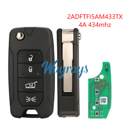 For Chrysler/Jeep 4A chip with 434mhz  4 button remote key