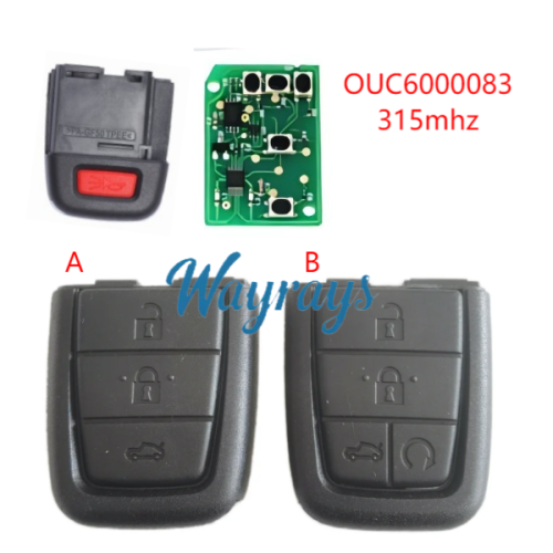 For Chevrolet  OUC6000083 434mhz 3+1/4+1 button remote key