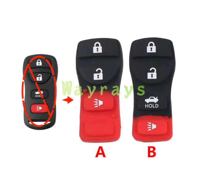 [only the key rubber pad]For Nissan key shell part