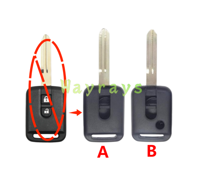 For Nissan key shell part with logo place