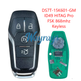 For Ford DS7T-15K601-GM ID49 chip HITAG Pro with FSK 868mhz keyless 4 button remote key