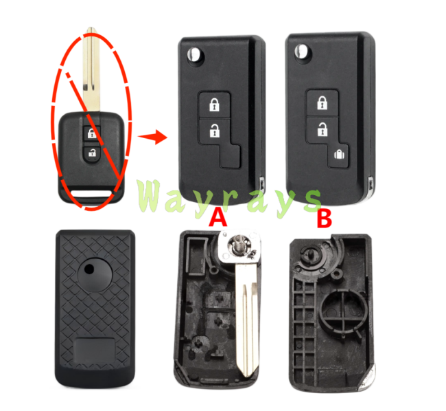 For Nissan modified key shell with logo place
