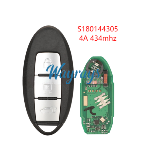 For Nissan S180144305 / S180144303 4A chip PCF7945M with FSK 434mhz keyless 3 button remote key