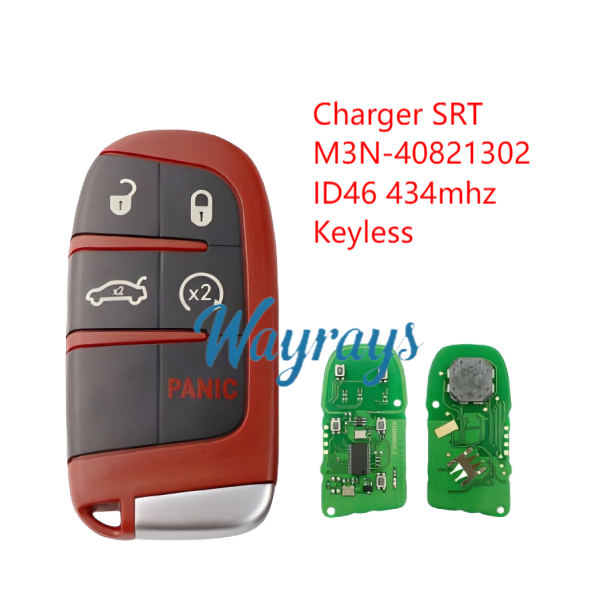 For Dodge Charger SRT M3N-40821302 ID46 chip with 434mhz Keyless 4+1 button remote key