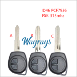 For Suzuki Swift ID46 chip PCF7936A with FSK 315mhz 2 button remote key