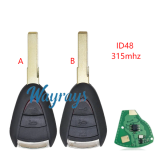 For Porsche ID48 chip with 315mhz 2/3 button remote key