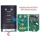 For Cadillac M3N5WY7777A ID46 chip HITAG2 with ASK 315mhz keyless remote key