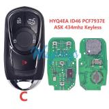 For Buick HYQ4EA ID46 chip PCF7937E/HITAG2 with ASK 434mhz keyless remote key