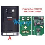 For Cadillac M3N5WY7777A ID46 chip HITAG2 with ASK 315mhz keyless remote key