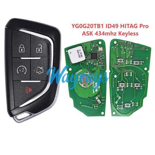 For Cadillac Lyriq XT4 YG0G20TB1 ID49 chip HITAG Pro with ASK 434mhz keyless 4+1 button remote key