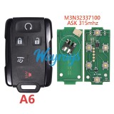 For Chevrolet M3N32337100 ASK 315mhz remote key