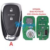 For Chevrolet HYQ4EA ID46 chip PCF7937E/HITAG2 with ASK 434mhz keyless 2/3/4 button remote key