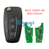 Original for Ford BK2T-15K601-AB electronic 4D63 chip 434mhz 3 button remote key