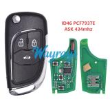 For Chevrolet ID46 chip PCF7937E/HITAG2 with ASK 434mhz modified 3 button remote key