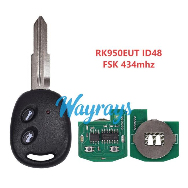 For Chevrolet RK950EUT ID48 chip with FSK 434mhz 2 button remote key