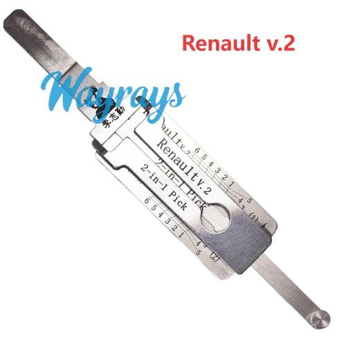 Lishi Renault V.2 2 in 1 tool.Support Renault Megane Scenic Koleos internal milling 2 track