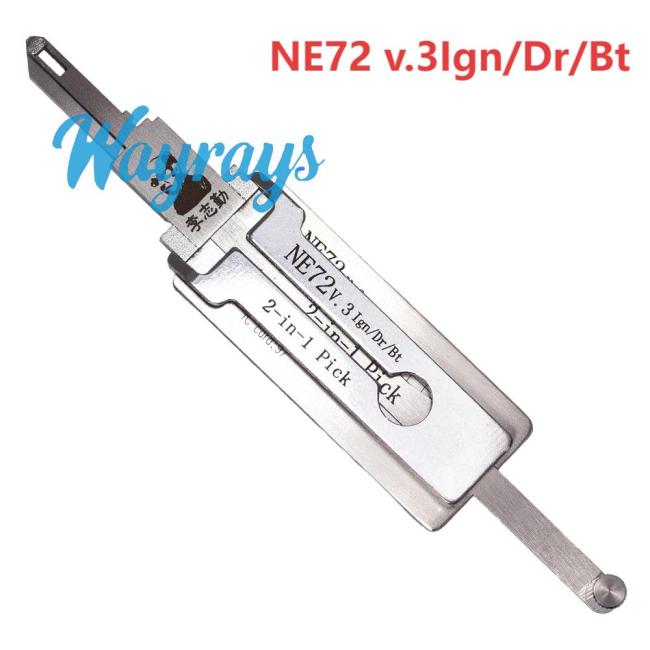 Lishi NE72 (ign) (NE73)2 in 1 tool.Support Peugeot 206.Citroen C2.07 Picasso (front open)Renault Nissan
