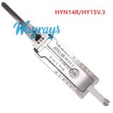 Lishi HYN14R/HY15 2 in 1 tool.Support Yuxiang, Lingxiang, etc. Kia series. K2 (front opening). K3. Octavia. Langdong, etc. (rear opening). Santa Fe
