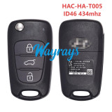 Original for Hyundai HAC-HA-T005 ID46 chip PCF7936A with ASK 434mhz 3 button remote key