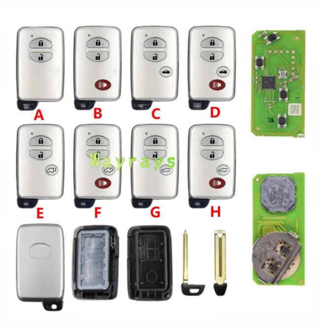 XSTO03EN Xhorse XM38 Toyota type Smart key with replacement lexus key shell with logo place,pls choose the button