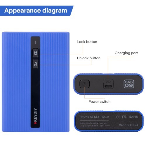 KEYDIY PAK09 Phone As Key for Key Addition Supports Up to 6 Physical Keys