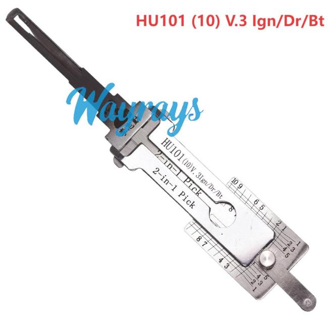Lishi HU101 (ign) 2 in 1 tool.Support Ford Jaguar Land Rover Discovery Freelander Volvo XC60 S40 v40 Focus Carnival. New Mondeo, Winning, Mustang (front opening), Max, Saab (pull the airbag twice and open directly), Chery (Land Rover Freelander, Ford Pathfinder