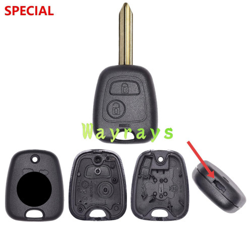 For Peugeot key shell with OEM logo place