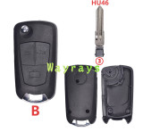 For Opel modified key shell with round logo place