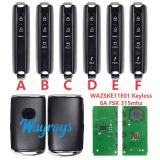 For Mazda WAZSKE11D01 6A chip with FSK 315mhz keyless 2/3/4 button remote key