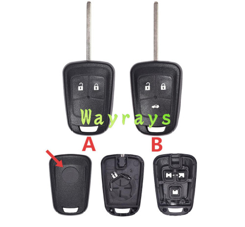 For Opel Chevrolet key shell with round logo place