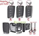 [Regular pin hole] For VW Golf7 key shell with round logo place