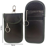 Carbon fiber color RFID car remote control shielding key bag double layer shielding signal anti-radiation anti-theft and anti-loss