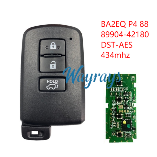 For Toyota BA2EQ 89904-42180 DST-AES chip with 434mhz 3 button remote key