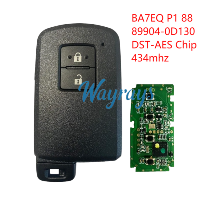 For Toyota BA7EQ 89904-0D130 DST-AES chip with 434mhz 2 button remote key