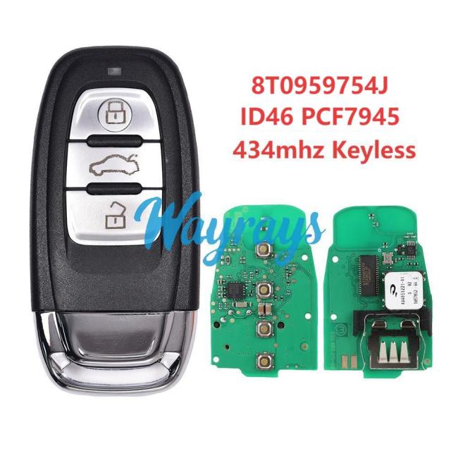 For Audi 8T0959754J ID46 chip PCF7945 with 434mhz keyless 3 button remote key