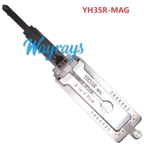 Lishi YH35R-MAG 2 in 1 tool.Support Yamaha motorbikes with magnetic gateSupport Yamaha motorbikes with magnetic gate,with extended length and with magnetic gate.