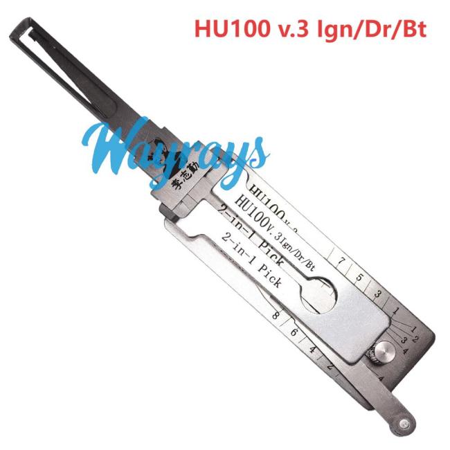 Lishi HU100 (ign)  8 Cut 2 in 1 tool.Support Buick, Chevrolet GMC(pull the airbag, release it, and then pull it again) Internal milling 2 track
