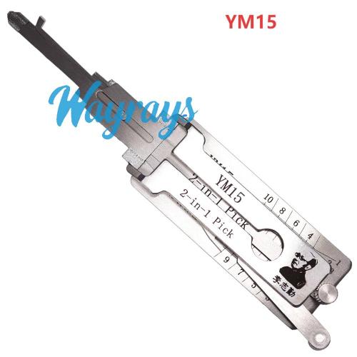 Lishi YM15 2 in 1 tool.Support 1997-2007 Benz,1995-2006 Dodge,2000-2004 VW