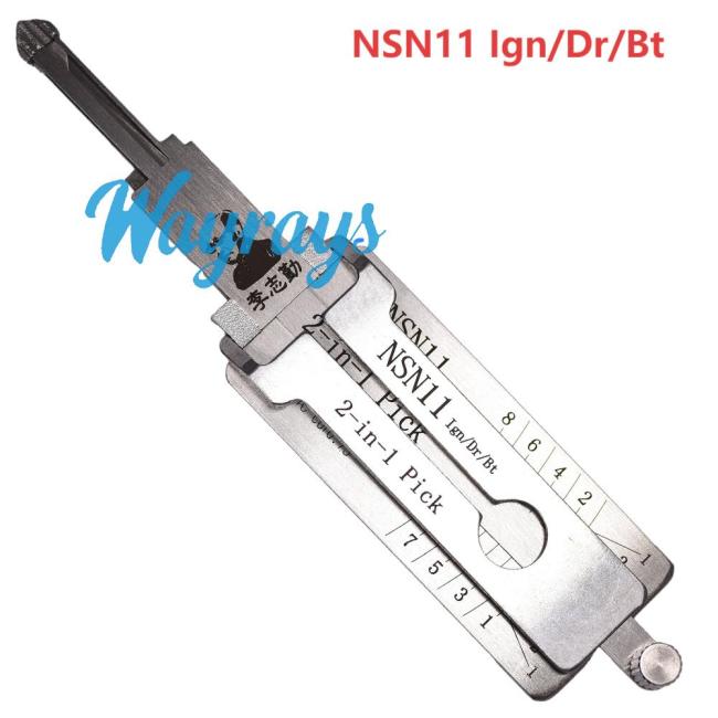 Lishi NSN11 (ign) 2 in 1 tool.Support Old Nissan, Bluebird Duke (with shoulder), Old Subaru (front open)