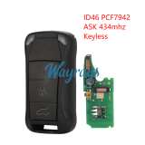 For Porsche ID46 chip PCF7942 with ASK 434mhz keyless 3 button remote key