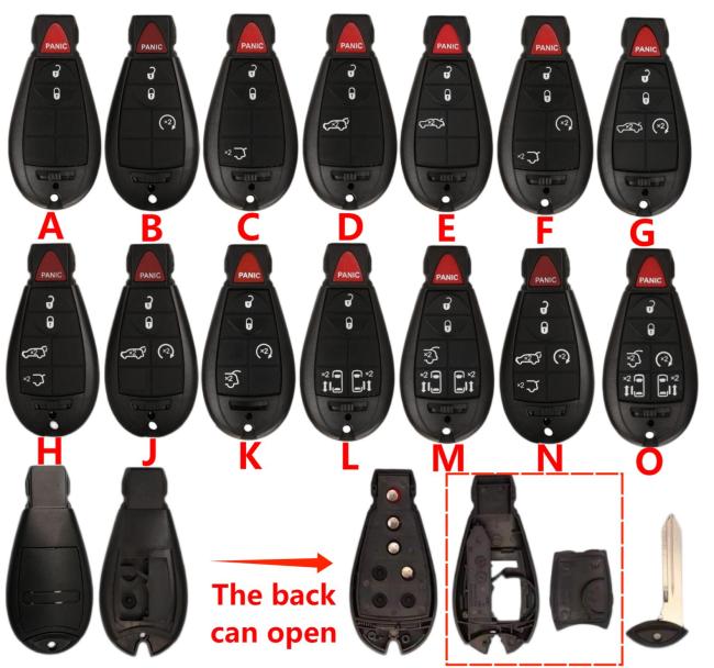 For Chrysler jeep Dodge key shell with rectangle logo place