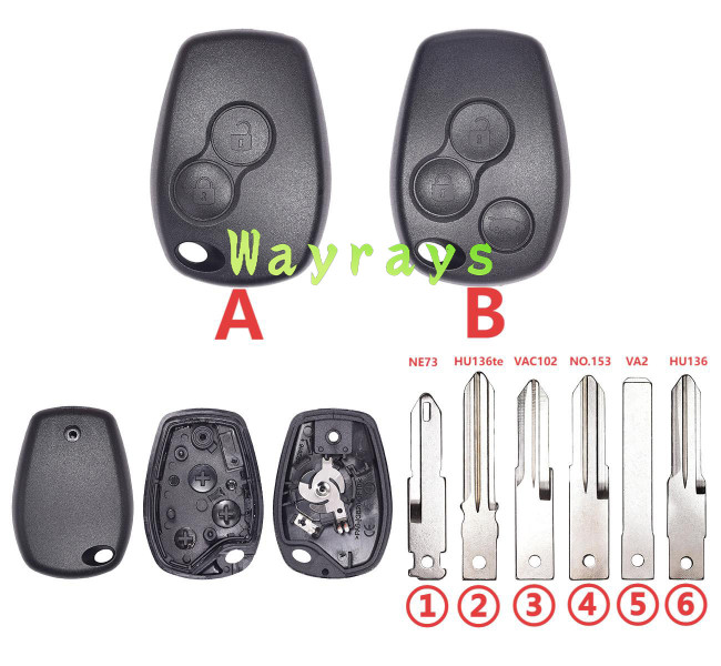 For Renault key shell without logo
